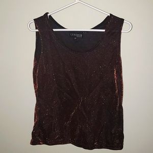 Red-Copper Sparkling Tank Top